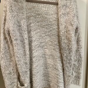 Woven White Textured Cardigan/Jacket